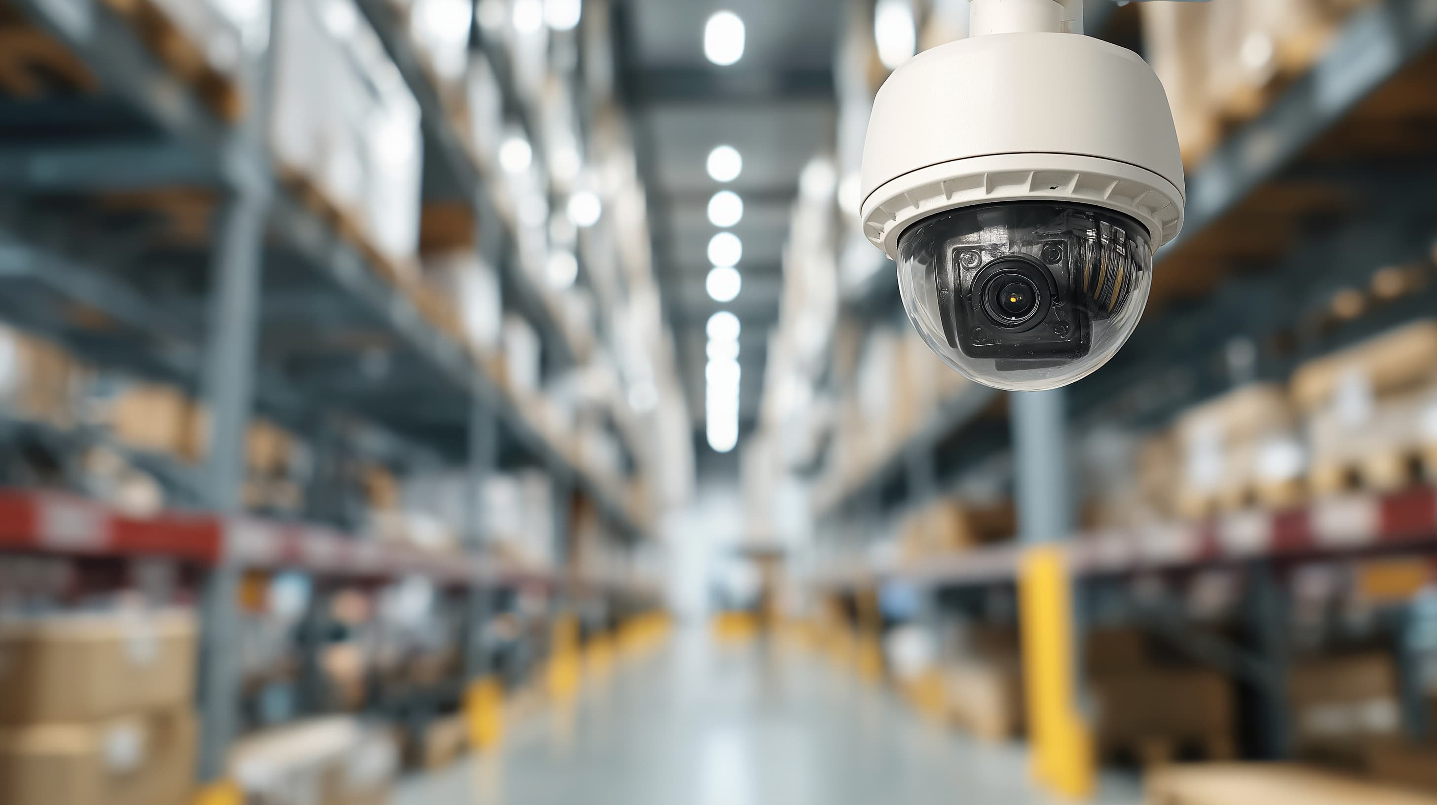 Security camera coverage in a warehouse and logistics facility